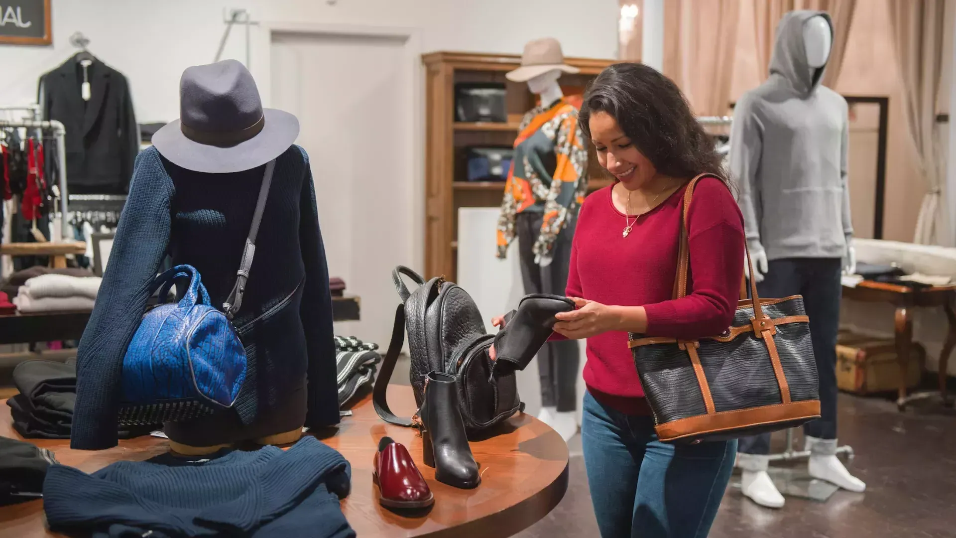 A woman shops in a San Francisco boutique.