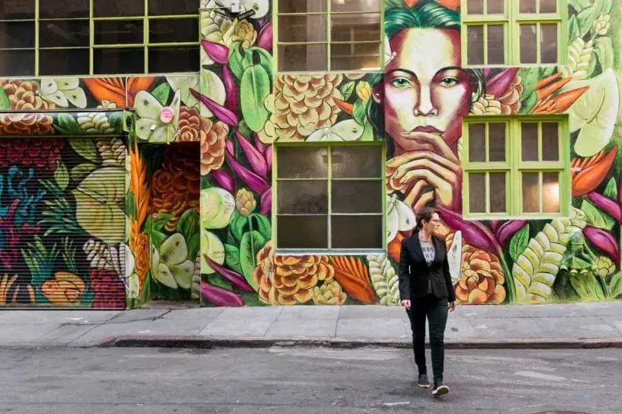 mural adorns the outside walls of 111minna Gallery