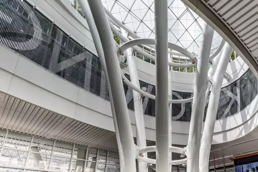 Jenny Holder Light Installation inside of Salesforce Tower