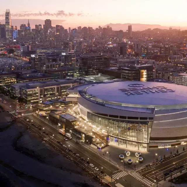 Chase Center Aerial View Night